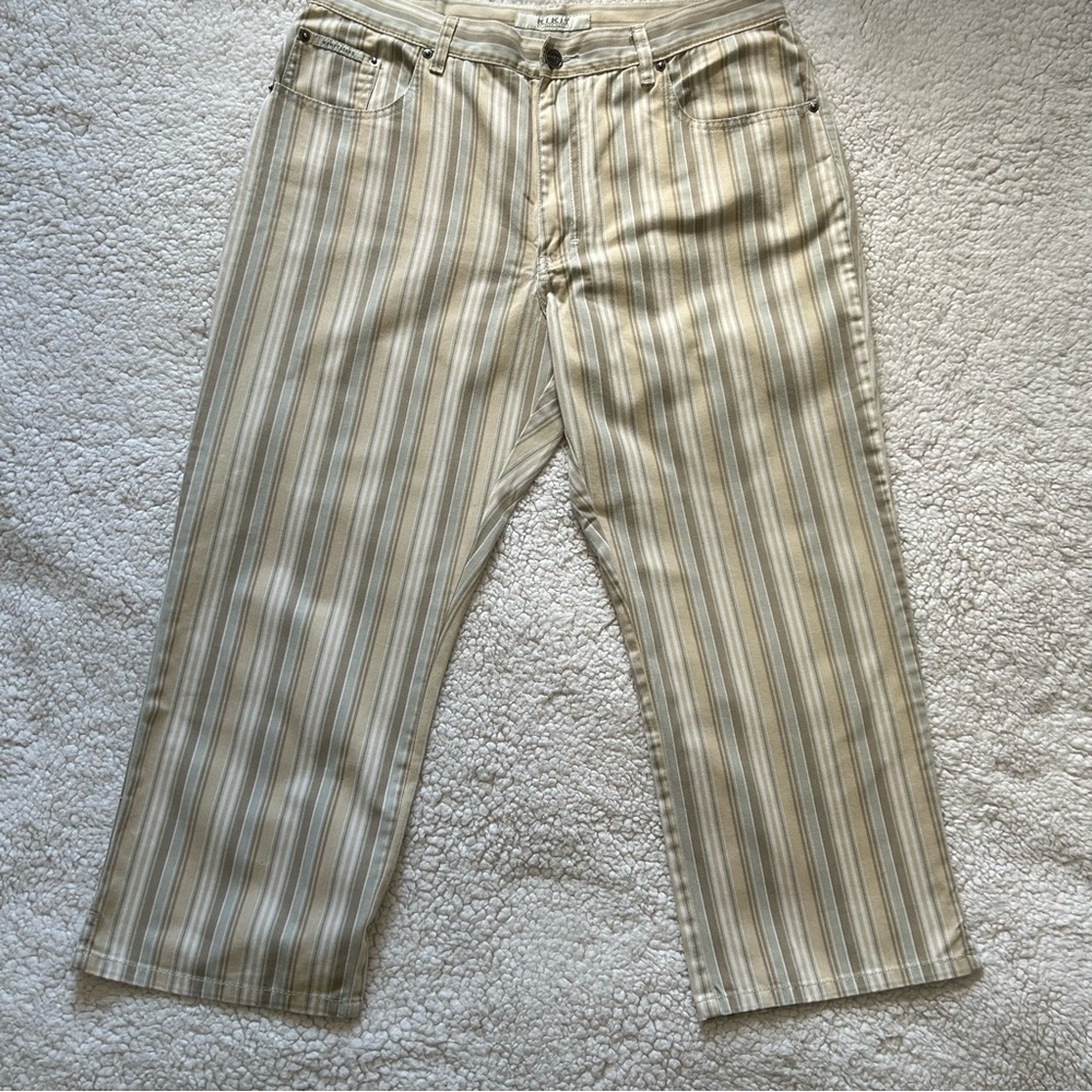 Vintage K-I-K-I-T Maurice Sasson Striped Wide Leg Capris Pants